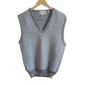 Adolfo Gray Wool Blend V-neck Minimalist Sweater Vest Made In Italy. Size Medium